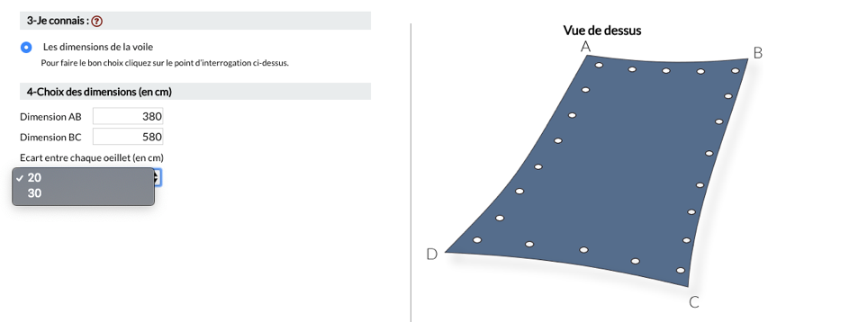 calcul toile pergola sur-mesure